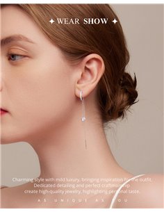 BAMOER σκουλαρίκια κρεμαστά BSE830 με κυβική ζιρκόνια, ασήμι 925, ασημί