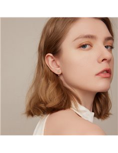 BAMOER σκουλαρίκια μπάρα VSE157-A, με κυβική ζιρκόνια, ασήμι 925, ασημί