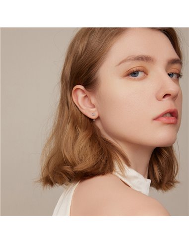 BAMOER σκουλαρίκια μπάρα VSE157-A, με κυβική ζιρκόνια, ασήμι 925, ασημί