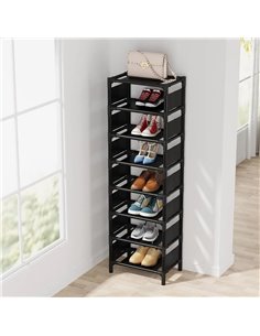 HOME USE υφασμάτινη παπουτσοθήκη HUH-0132, 7 θέσεων, 33x28x128cm, γκρι