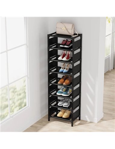 HOME USE υφασμάτινη παπουτσοθήκη HUH-0132, 7 θέσεων, 33x28x128cm, γκρι