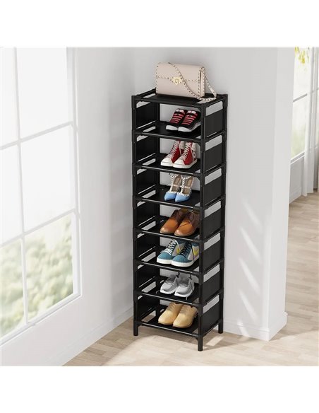 HOME USE υφασμάτινη παπουτσοθήκη HUH-0132, 7 θέσεων, 33x28x128cm, γκρι