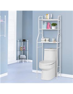 Ραφιέρα μπάνιου HUH-0134 με 3 ράφια, μεταλλική, 48x25x153cm, λευκή