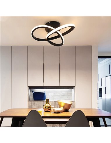 POWERTECH LED φωτιστικό οροφής HLL-0113, 18W, 4000K, 26x26x12cm, μαύρο