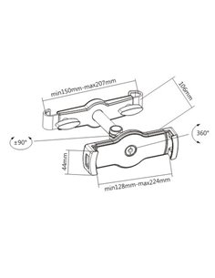 BRATECK βάση αυτοκινήτου PAD28-03 για tablet/smartphone 4.7-12.9", μαύρη