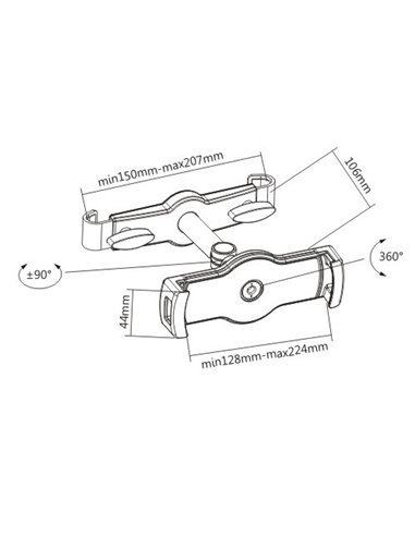 BRATECK βάση αυτοκινήτου PAD28-03 για tablet/smartphone 4.7-12.9", μαύρη