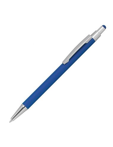 Στυλό - touch pen μεταλλικό με λαστιχένια επίστρωση μπλε Υ14,5xØ0,8εκ.