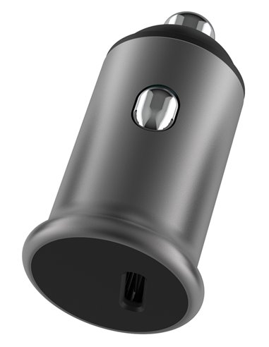 POWERTECH φορτιστής αυτοκινήτου PT-1147, USB-C, 30W PD, γκρι