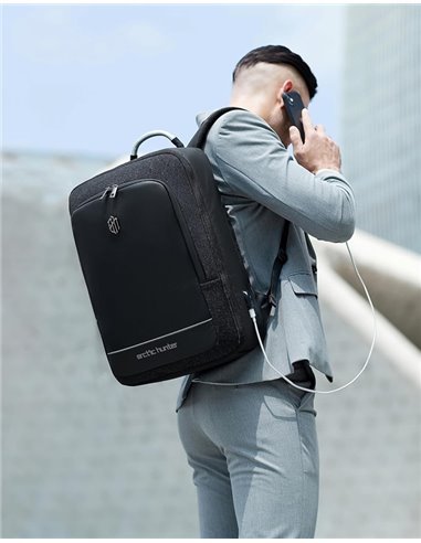 ARCTIC HUNTER τσάντα πλάτης B00227L με θήκη laptop 17", 41L, USB, μαύρη