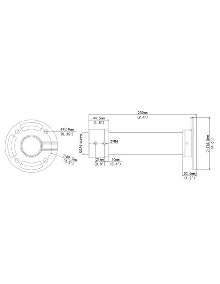 UNIARCH βάση κάμερας TR-CE45-IN, μεταλλική, λευκή