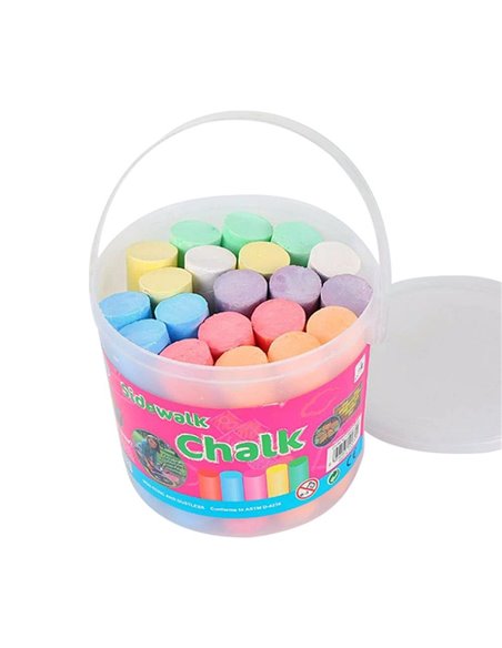 Κιμωλίες πεζοδρομίου χρωματιστές κυλινδρικές σετ 20τμχ.