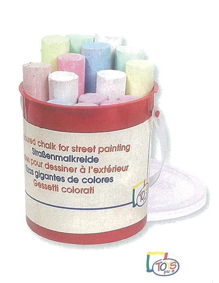 Κιμωλίες πεζοδρομίου χρωματιστές χοντρές 15τεμ. 11x2.5εκ.