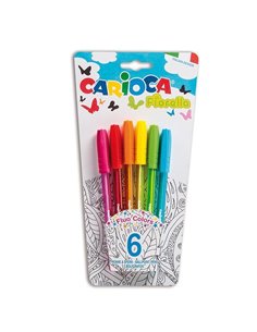 Carioca Fiorella σετ 6 στυλό ballpoint σε blister