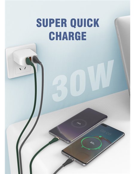 LDNIO καλώδιο Lightning σε USB LS691, 30W, 1m, γκρι