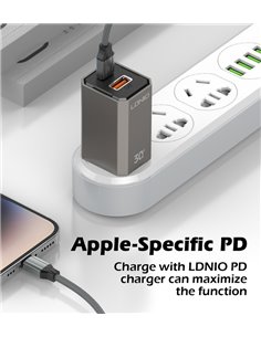 LDNIO καλώδιο Lightning σε USB-C LC442I, 30W PD, 2m, γκρι