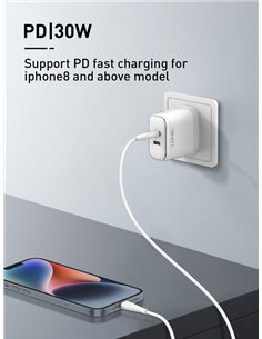 LDNIO καλώδιο Lightning σε USB-C LC611I, 30W PD, 1m, πράσινο