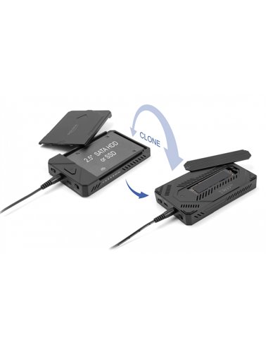 DELOCK θήκη M.2 NVMe & SATA SSD/HDD 42020, 10Gbps, λειτουργία κλώνου
