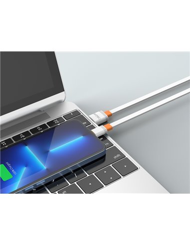 CELEBRAT καλώδιο micro USB σε USB CB-33M, flat, 2.1A, 1m, λευκό