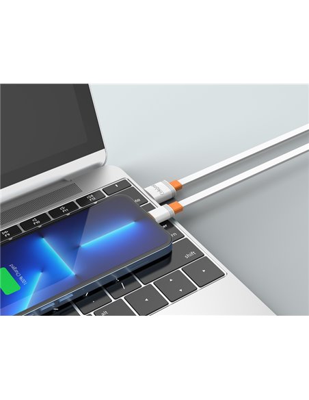CELEBRAT καλώδιο Lightning σε USB CB-33L, flat, 2.4A, 1m, λευκό