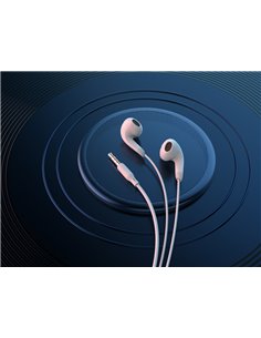 CELEBRAT earphones με μικρόφωνο G27, 3.5mm σύνδεση, Φ14mm, 1.2m, λευκά
