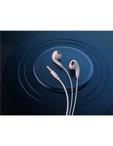 CELEBRAT earphones με μικρόφωνο G27, 3.5mm σύνδεση, Φ14mm, 1.2m, λευκά