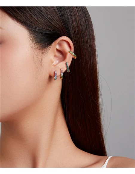 BAMOER σκουλαρίκια κρίκοι SCE1218, κυβική ζιρκόνια, ασήμι 925, ασημί