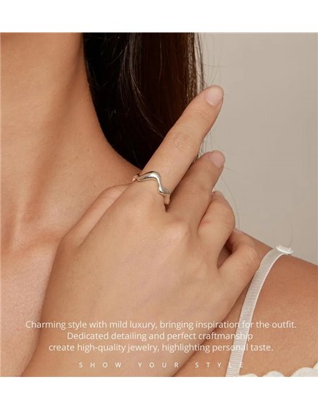 BAMOER δαχτυλίδι SCR954-E, ανοιγόμενο, ασήμι 925, ασημί