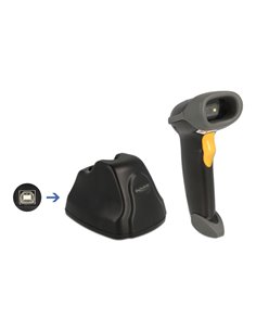 DELOCK barcode scanner 90550, 1D & 2D, ασύρματο, με βάση φόρτισης, μαύρο