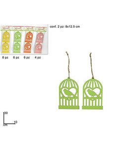 Πασχαλινό στολίδι "κλουβί" 4 χρώματα 12.5x8εκ.