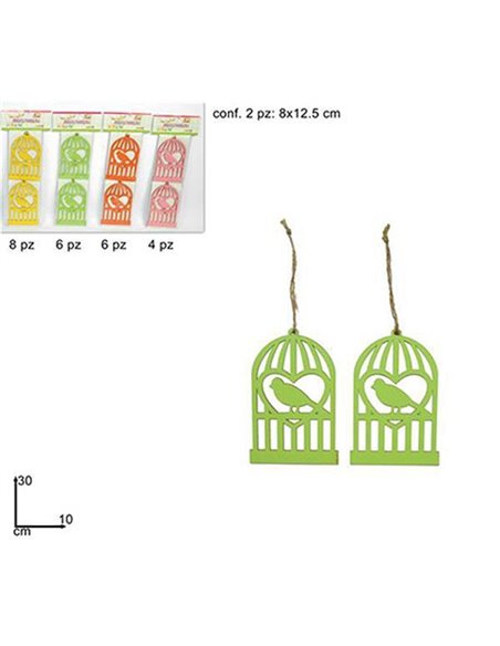 Πασχαλινό στολίδι "κλουβί" 4 χρώματα 12.5x8εκ.