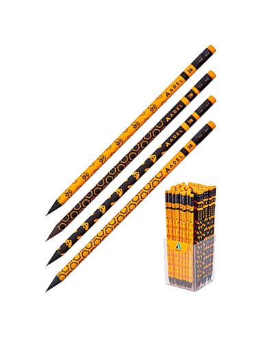 Adel μολύβι με σβήστρα "Bee" 2B κοκτέηλ 4 σχέδια