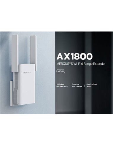MERCUSYS range extender ME70X, Wi-Fi 6, 1800Mbps AX1800, Ver. 1.0