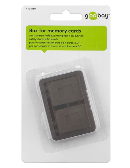 GOOBAY θήκη για κάρτες SD & micro SD 95349, 4 θέσεις, διάφανη-γκρι