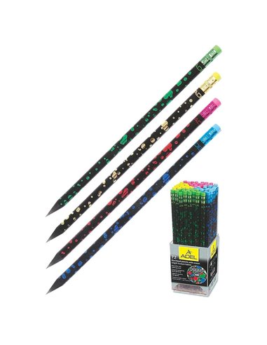 Adel μολύβι με σβήστρα "Party" κοκτέηλ 4 χρωμάτων