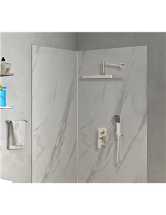 BRUNO σετ κεφαλή ντους με τηλέφωνο M63542-221, αναμεικτική, εντοιχισμού, ασημί