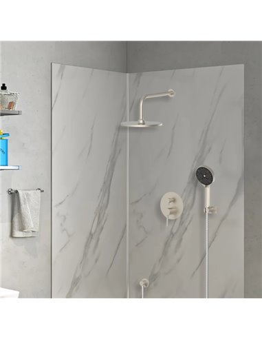 BRUNO σετ κεφαλή ντους με τηλέφωνο M63125-531, αναμεικτική, εντοιχισμού, ασημί