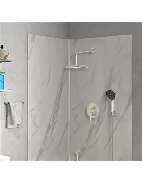 BRUNO σετ κεφαλή ντους με τηλέφωνο M63125-531, αναμεικτική, εντοιχισμού, ασημί