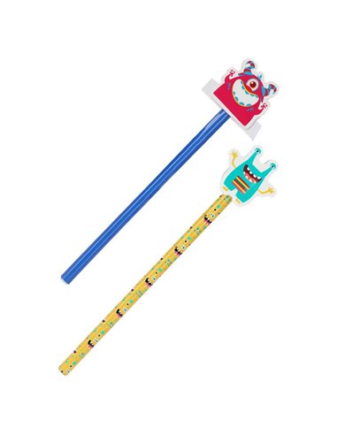 Σετ 2 μολύβια με σβήστρα Monsters