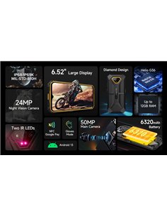 ULEFONE smartphone Armor X13, 6.52", 6/64GB, 6320mAh, IP68/IP69K, μαύρο