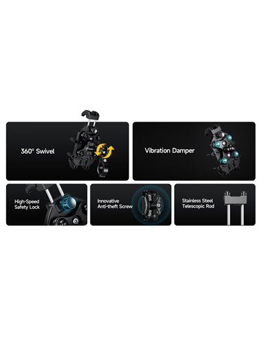 ULEFONE βάση ποδηλάτου για smartphone Armor Mount Pro AM01, μαύρη