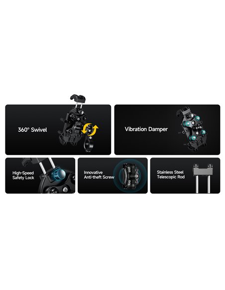 ULEFONE βάση ποδηλάτου για smartphone Armor Mount Pro AM01, μαύρη