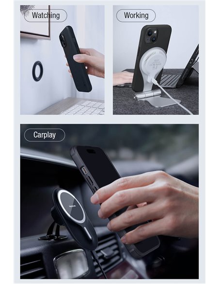 NILLKIN θήκη Super Frosted Shield Pro Magnetic για iPhone 15, μπλε