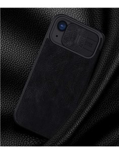 NILLKIN θήκη Qin Pro για iPhone 15, δερμάτινη, μαύρη