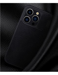 NILLKIN θήκη Qin Pro για iPhone 15 Pro, δερμάτινη, μαύρη
