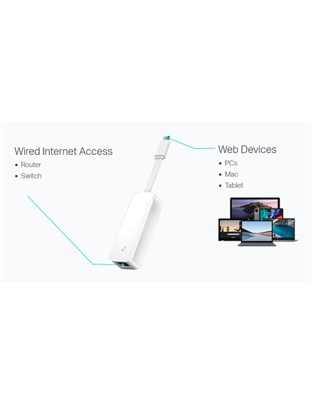 TP-LINK αντάπτορας δικτύου UE300C, USB-C, 1000Mbps Ethernet, Ver. 2.0