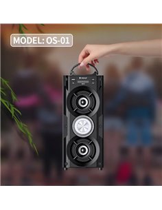 CELEBRAT φορητό ηχείο OS-01, 10W, 1200mAh, Bluetooth, FM, LED, μαύρο
