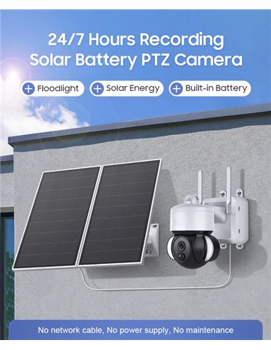 SECTEC smart ηλιακή κάμερα ST-518, 3MP, 4G, PIR, PTZ, SD, 20000mAh, IP65