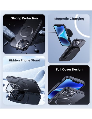 USAMS θήκη Geying US-BH856 για iPhone 15 Plus, διάφανη/μπλε