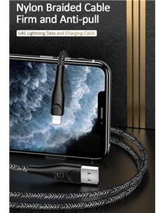 USAMS καλώδιο Lightning σε USB US-SJ391, 2A, 1m, μαύρο