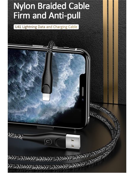 USAMS καλώδιο Lightning σε USB US-SJ391, 2A, 1m, μαύρο